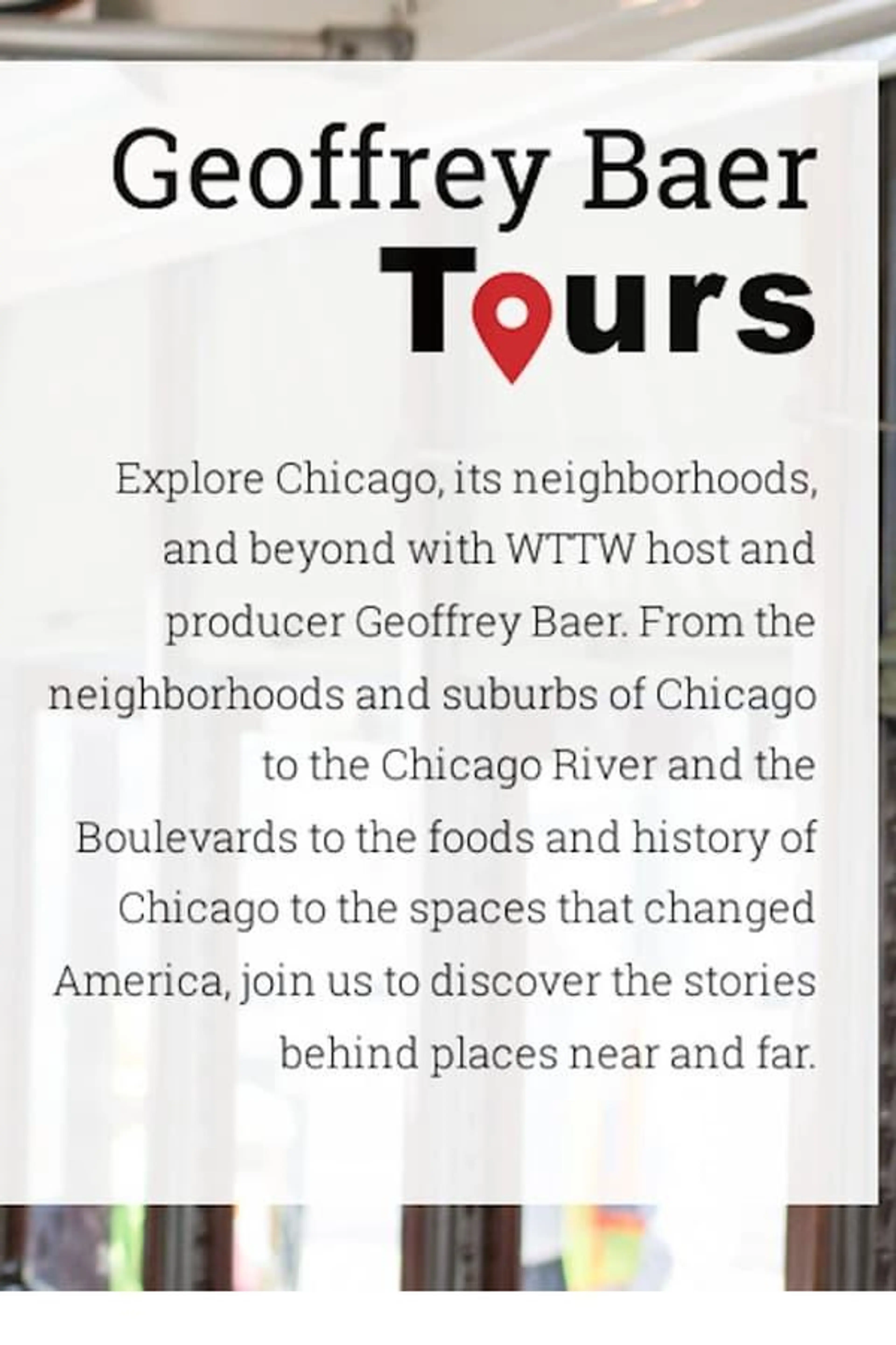 Chicago Tours with Geoffrey Baer Season 2